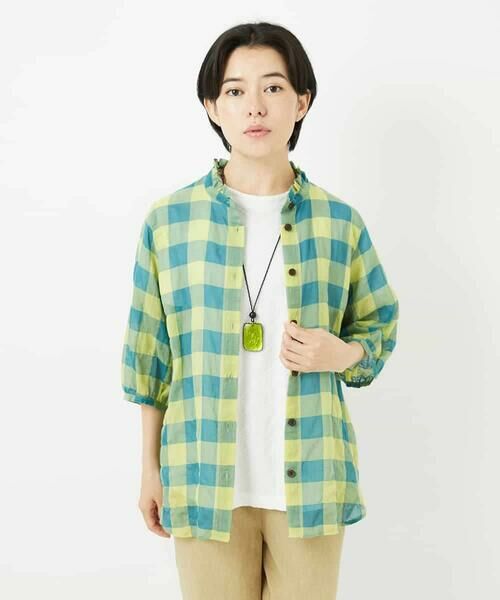 Maison de CINQ / メゾン ドゥ サンク シャツ・ブラウス | シャーリングチェックシャツブラウス | 詳細1