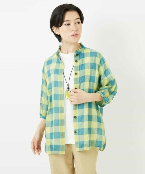 Maison de CINQ / メゾン ドゥ サンク シャツ・ブラウス | シャーリングチェックシャツブラウス | 詳細2