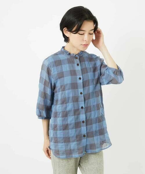 Maison de CINQ / メゾン ドゥ サンク シャツ・ブラウス | シャーリングチェックシャツブラウス | 詳細4