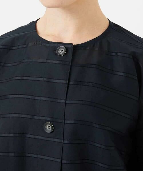 Maison de CINQ / メゾン ドゥ サンク シャツ・ブラウス | ボーダー柄ノーカラーブラウス羽織 | 詳細12