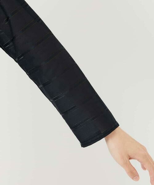 Maison de CINQ / メゾン ドゥ サンク シャツ・ブラウス | ボーダー柄ノーカラーブラウス羽織 | 詳細13