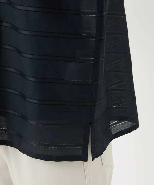 Maison de CINQ / メゾン ドゥ サンク シャツ・ブラウス | ボーダー柄ノーカラーブラウス羽織 | 詳細14