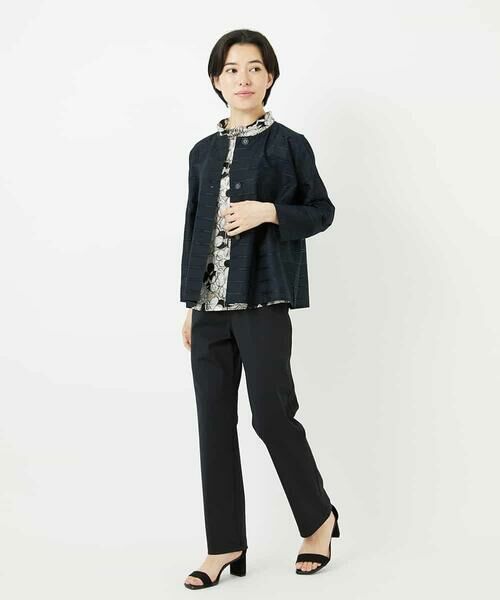 Maison de CINQ / メゾン ドゥ サンク シャツ・ブラウス | ボーダー柄ノーカラーブラウス羽織 | 詳細24