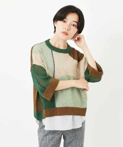 Maison de CINQ / メゾン ドゥ サンク ニット・セーター | 透かし柄インターシャプルオーバーニット