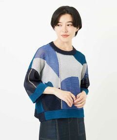 Maison de CINQ / メゾン ドゥ サンク ニット・セーター | 透かし柄インターシャプルオーバーニット