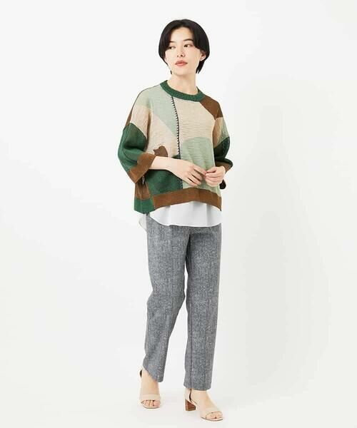 Maison de CINQ / メゾン ドゥ サンク その他パンツ | [3サイズ展開]ぼかし調チェック柄ハイテンションストレッチパンツ | 詳細1