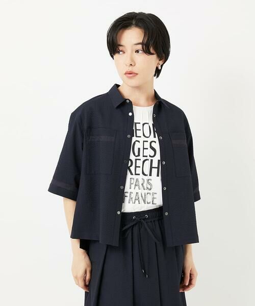 Maison de CINQ / メゾン ドゥ サンク シャツ・ブラウス | [接触冷感/吸汗速乾]サッカーシャツブラウス | 詳細1