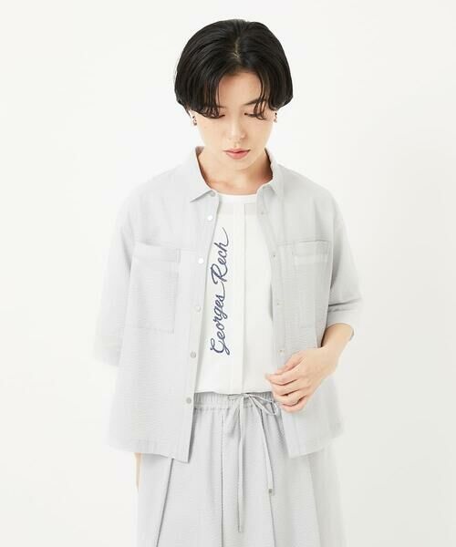 Maison de CINQ / メゾン ドゥ サンク シャツ・ブラウス | [接触冷感/吸汗速乾]サッカーシャツブラウス | 詳細2