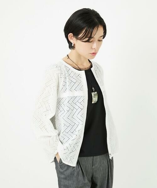 Maison de CINQ / メゾン ドゥ サンク シャツ・ブラウス | コットンエンブロイダリー羽織ブラウス | 詳細4