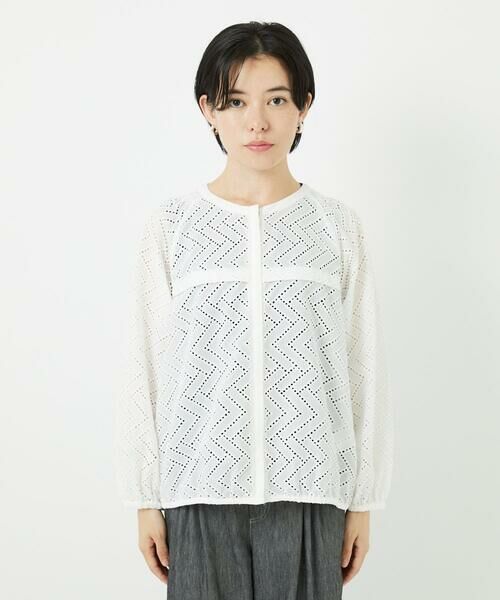 Maison de CINQ / メゾン ドゥ サンク シャツ・ブラウス | コットンエンブロイダリー羽織ブラウス | 詳細5