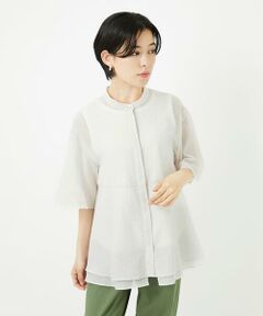 Maison de CINQ / メゾン ドゥ サンク シャツ・ブラウス | [日本製]シアーティアードバンドカラーブラウス