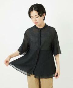 Maison de CINQ / メゾン ドゥ サンク シャツ・ブラウス | [日本製]シアーティアードバンドカラーブラウス