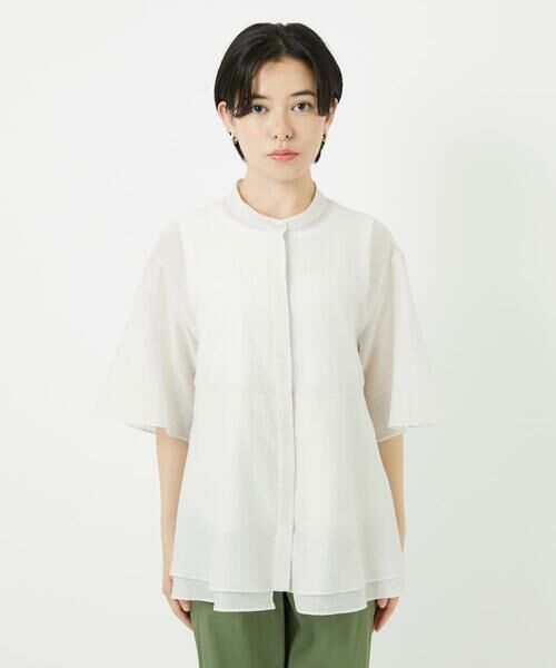 Maison de CINQ / メゾン ドゥ サンク シャツ・ブラウス | [日本製]シアーティアードバンドカラーブラウス | 詳細3