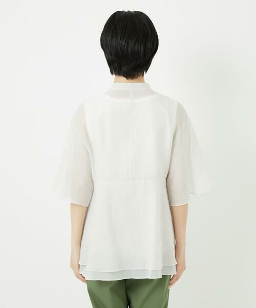 Maison de CINQ / メゾン ドゥ サンク シャツ・ブラウス | [日本製]シアーティアードバンドカラーブラウス | 詳細5