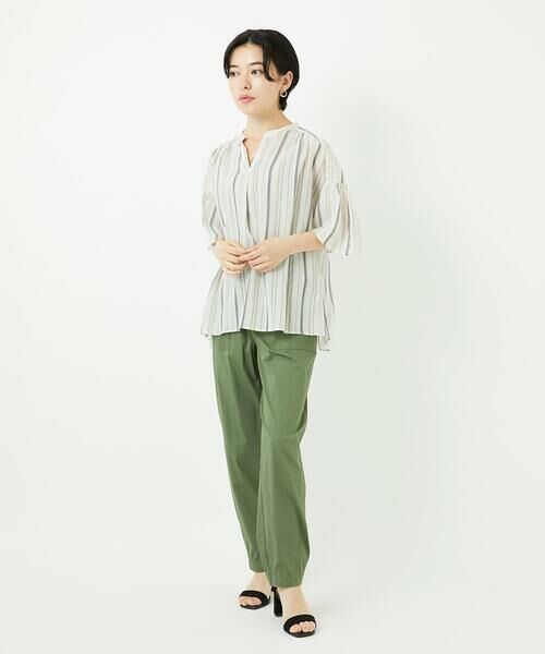 Maison de CINQ / メゾン ドゥ サンク シャツ・ブラウス | [接触冷感]ランダムストライプフレアスリーブブラウス | 詳細13