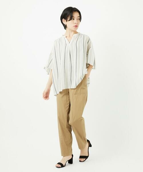 Maison de CINQ / メゾン ドゥ サンク シャツ・ブラウス | [接触冷感]ランダムストライプフレアスリーブブラウス | 詳細14