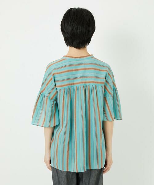 Maison de CINQ / メゾン ドゥ サンク シャツ・ブラウス | [接触冷感]ランダムストライプフレアスリーブブラウス | 詳細6