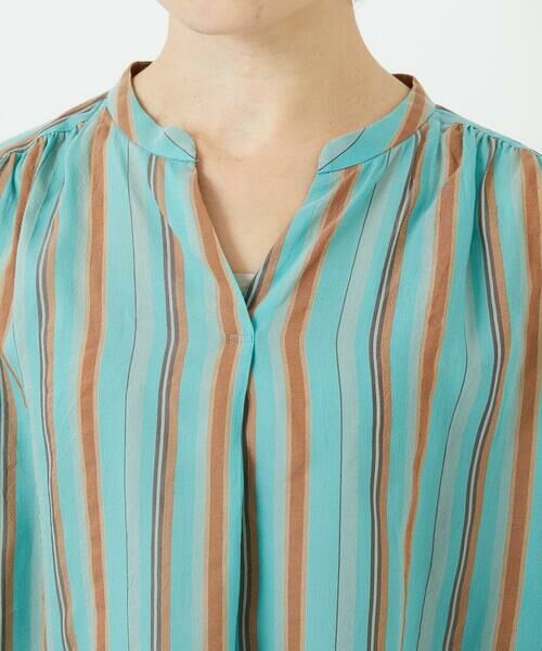 Maison de CINQ / メゾン ドゥ サンク シャツ・ブラウス | [接触冷感]ランダムストライプフレアスリーブブラウス | 詳細7