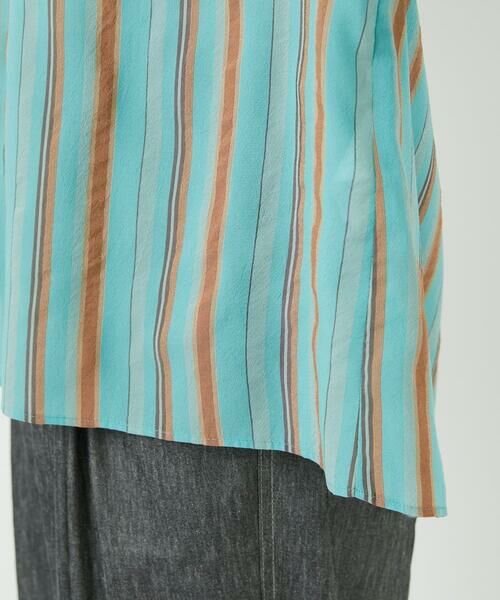 Maison de CINQ / メゾン ドゥ サンク シャツ・ブラウス | [接触冷感]ランダムストライプフレアスリーブブラウス | 詳細9