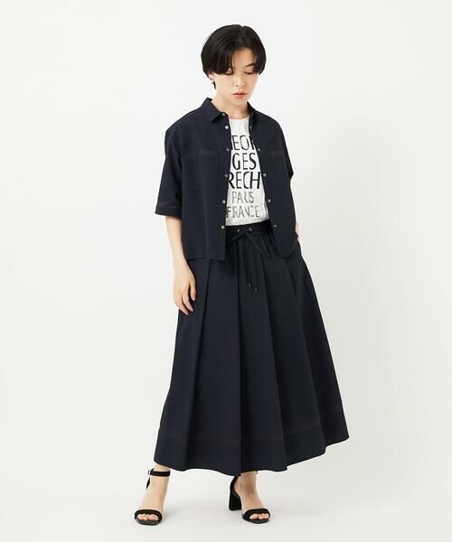 Maison de CINQ / メゾン ドゥ サンク ロング・マキシ丈スカート | [接触冷感/吸汗速乾]サッカータックフレアースカート | 詳細12