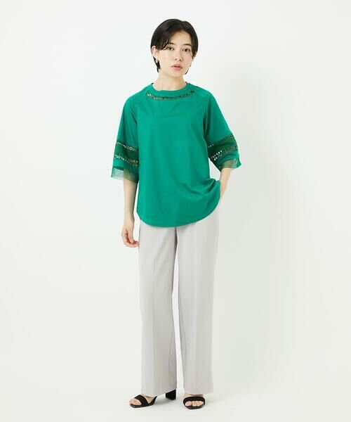 Maison de CINQ / メゾン ドゥ サンク カットソー | チュールエンブロイダリー6分袖カットソー | 詳細18