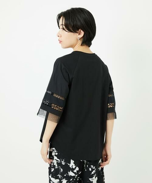 Maison de CINQ / メゾン ドゥ サンク カットソー | チュールエンブロイダリー6分袖カットソー | 詳細3