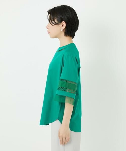 Maison de CINQ / メゾン ドゥ サンク カットソー | チュールエンブロイダリー6分袖カットソー | 詳細7