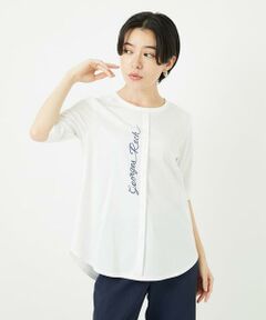 Maison de CINQ / メゾン ドゥ サンク カットソー | シルケット天竺ラウンドヘムロゴカットソー