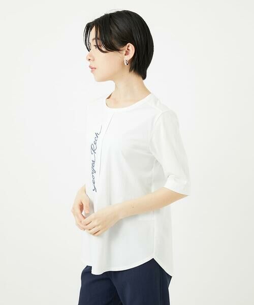 Maison de CINQ / メゾン ドゥ サンク カットソー | シルケット天竺ラウンドヘムロゴカットソー | 詳細2