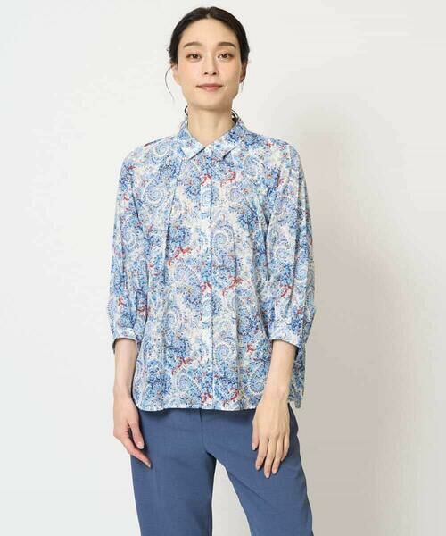 Maison de CINQ / メゾン ドゥ サンク シャツ・ブラウス | [通気性･発散性]プチフラワーペイズリープリントブラウス | 詳細1