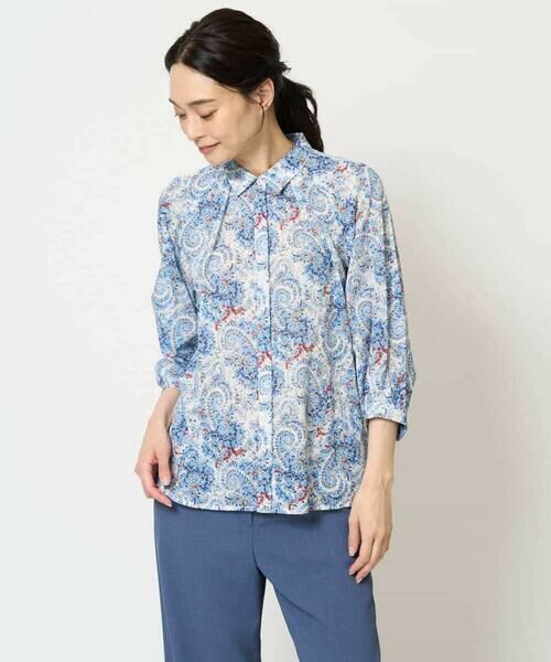Maison de CINQ / メゾン ドゥ サンク シャツ・ブラウス | [通気性･発散性]プチフラワーペイズリープリントブラウス | 詳細2