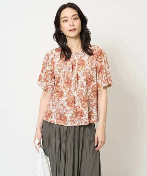 Maison de CINQ / メゾン ドゥ サンク カットソー | [吸水速乾]プチフラワーペイズリープリントカットソー | 詳細1