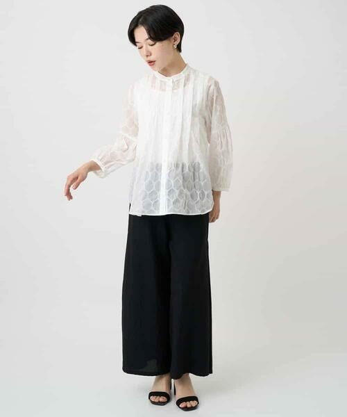 Maison de CINQ / メゾン ドゥ サンク シャツ・ブラウス | 【小さいサイズ】ドットシアータックロングシャツ | 詳細14