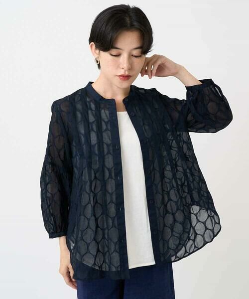 Maison de CINQ / メゾン ドゥ サンク シャツ・ブラウス | 【小さいサイズ】ドットシアータックロングシャツ | 詳細4