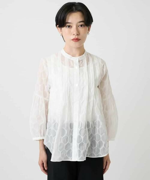 Maison de CINQ / メゾン ドゥ サンク シャツ・ブラウス | 【小さいサイズ】ドットシアータックロングシャツ | 詳細5