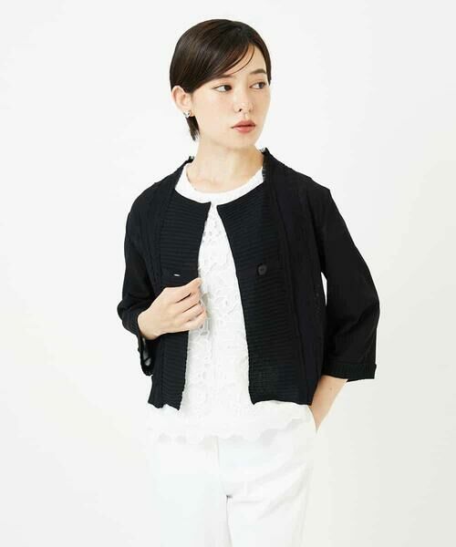 Maison de CINQ / メゾン ドゥ サンク カーディガン・ボレロ | 【小さいサイズ】チュールフリルニットカーディガン | 詳細1
