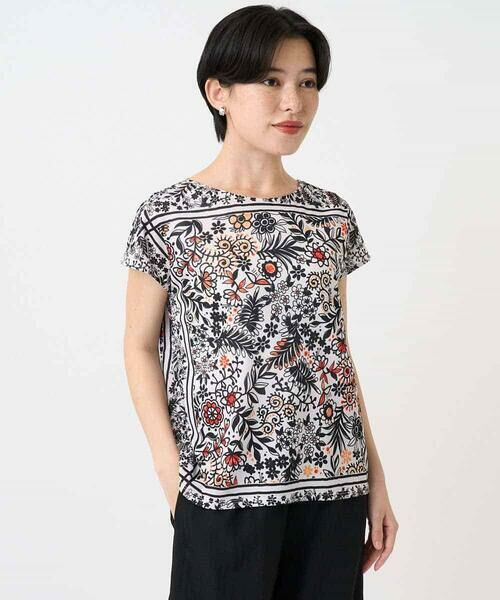 Maison de CINQ / メゾン ドゥ サンク カットソー | 【小さいサイズ】フラワープリントフレンチスリーブカットソー | 詳細2