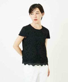 Maison de CINQ / メゾン ドゥ サンク カットソー | 【小さいサイズ】フラワーデコ刺繍ブラウス