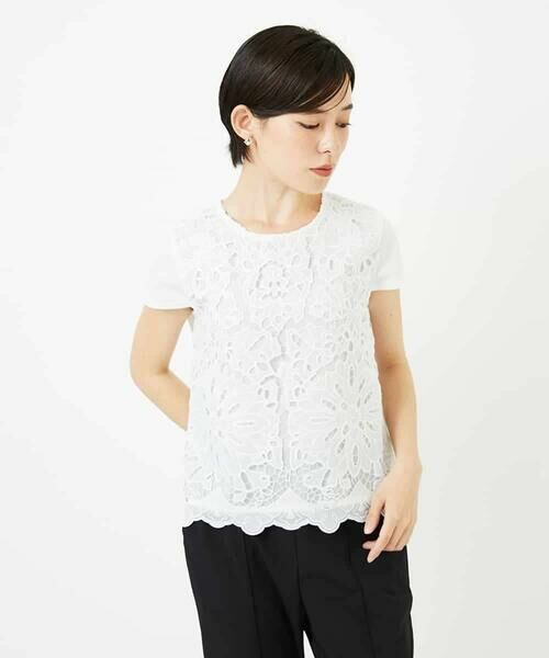 Maison de CINQ / メゾン ドゥ サンク カットソー | 【小さいサイズ】フラワーデコ刺繍ブラウス | 詳細1