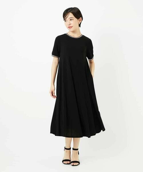 Maison de CINQ / メゾン ドゥ サンク ロング・マキシ丈ワンピース | 【小さいサイズ】ラインアクセントジャージーワンピース | 詳細1