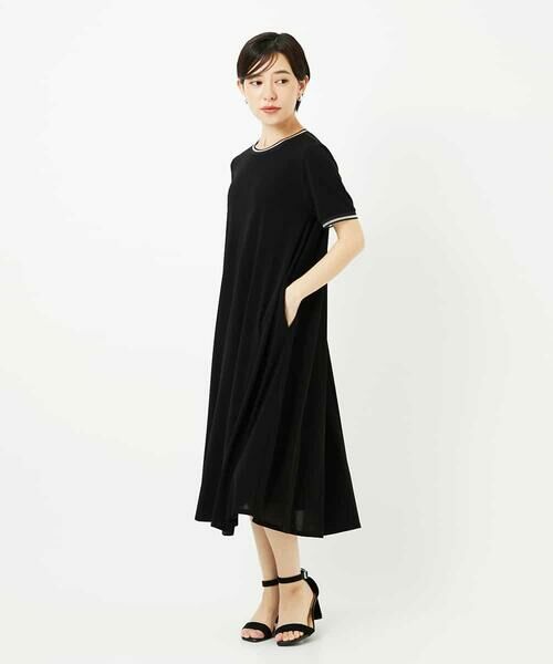 Maison de CINQ / メゾン ドゥ サンク ロング・マキシ丈ワンピース | 【小さいサイズ】ラインアクセントジャージーワンピース | 詳細2