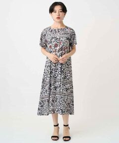 Maison de CINQ / メゾン ドゥ サンク ロング・マキシ丈ワンピース | 【小さいサイズ】フラワープリントAラインワンピース