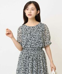 Maison de CINQ / メゾン ドゥ サンク シャツ・ブラウス | 【小さいサイズ】小花柄タックスリーブシフォンブラウス/洗える/セットアップ対応