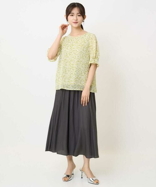 Maison de CINQ / メゾン ドゥ サンク シャツ・ブラウス | 【小さいサイズ】小花柄タックスリーブシフォンブラウス/洗える/セットアップ対応 | 詳細15