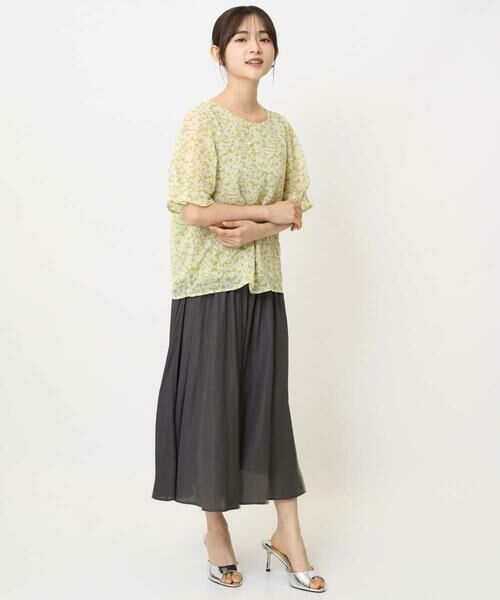 Maison de CINQ / メゾン ドゥ サンク シャツ・ブラウス | 【小さいサイズ】小花柄タックスリーブシフォンブラウス/洗える/セットアップ対応 | 詳細17