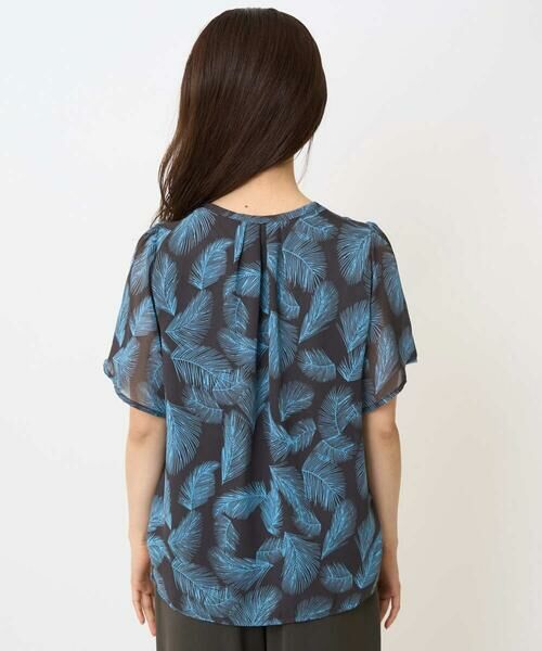 Maison de CINQ / メゾン ドゥ サンク シャツ・ブラウス | 【小さいサイズ】リーフ柄シフォンブラウス/洗える/セットアップ対応 | 詳細10