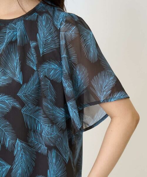 Maison de CINQ / メゾン ドゥ サンク シャツ・ブラウス | 【小さいサイズ】リーフ柄シフォンブラウス/洗える/セットアップ対応 | 詳細12