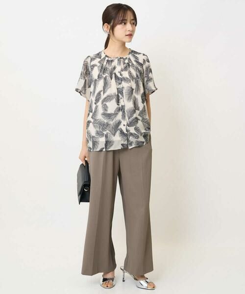 Maison de CINQ / メゾン ドゥ サンク シャツ・ブラウス | 【小さいサイズ】リーフ柄シフォンブラウス/洗える/セットアップ対応 | 詳細17