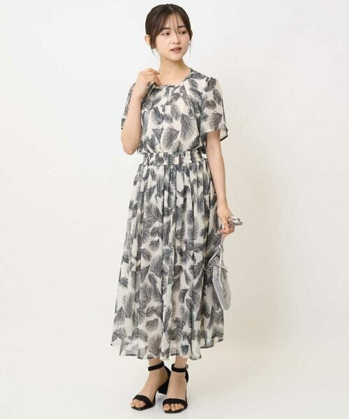 Maison de CINQ / メゾン ドゥ サンク シャツ・ブラウス | 【小さいサイズ】リーフ柄シフォンブラウス/洗える/セットアップ対応 | 詳細20