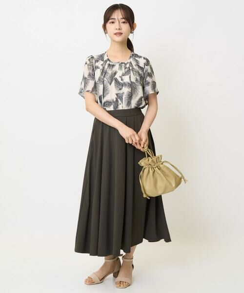 Maison de CINQ / メゾン ドゥ サンク シャツ・ブラウス | 【小さいサイズ】リーフ柄シフォンブラウス/洗える/セットアップ対応 | 詳細22